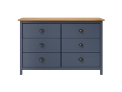 Mesita De Noche | Aparador Hill Madera Maciza De Pino Gris 125x40x80 Cm Wsd830960