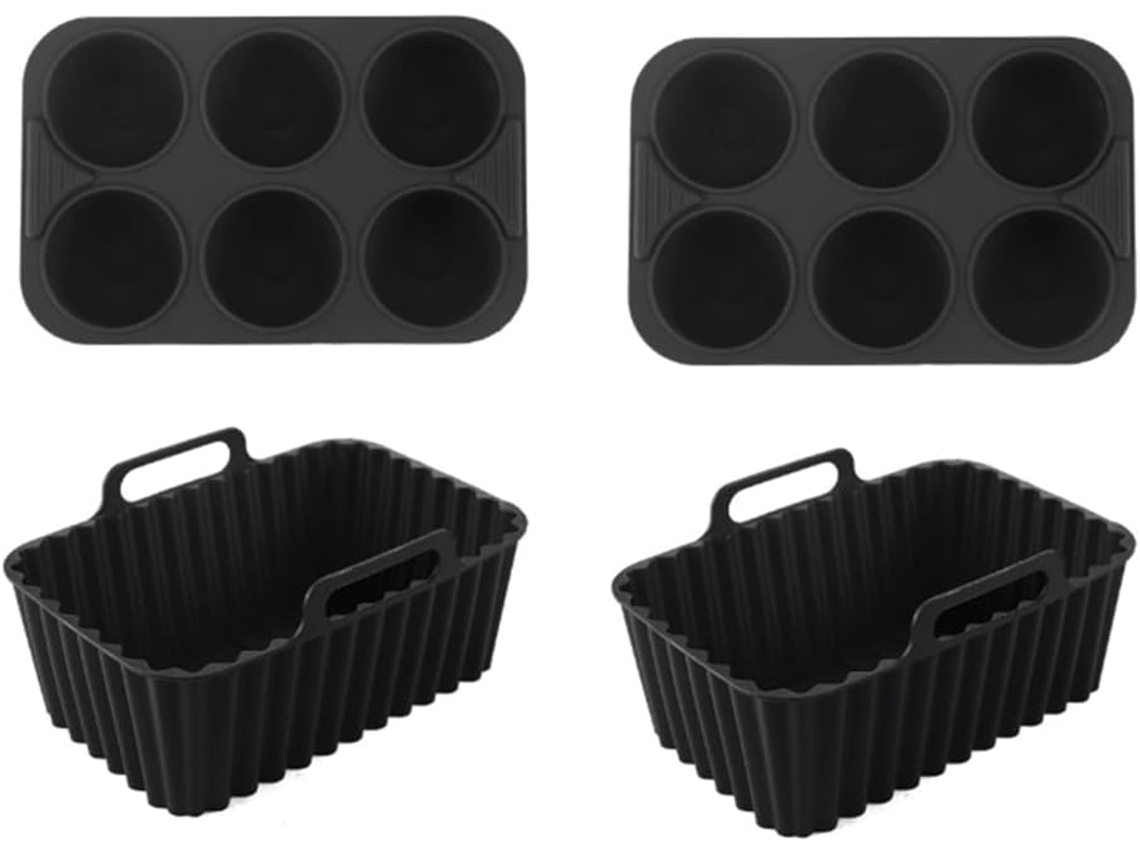 Juego de moldes de silicona para hornear, utensilio rectangular multiusos para pasteles y budines, molde en forma de D Gokoco