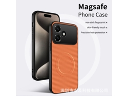Capa Magnética Para Celular Oppo Com Textura De Couro E Fibra De Carbono, Totalmlaranja - Oppo A6c Versão Internacional
