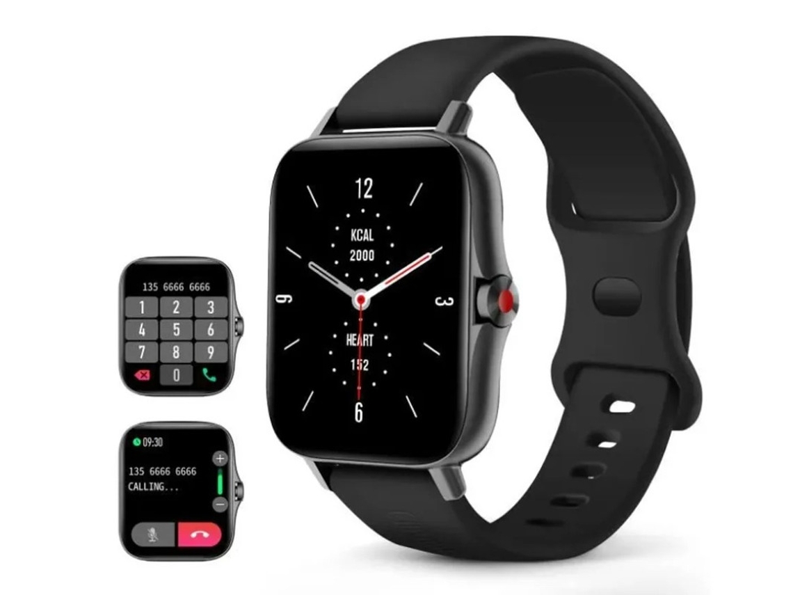 Reloj inteligente Yizhood I18 con diseño ultrafino y sin bordes, color negro