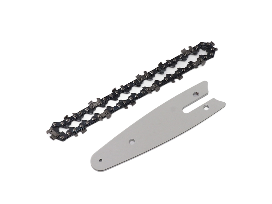 Barra Guía Combinada Para Mini Motosierra De Acero Al Manganeso, 4 Pulgadas (1/4"), 28 Eslabones