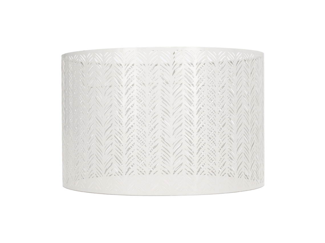 Rebe-abat-jour De Tambour En Fer E27 E14 Feuille De Sapin Creux Décoratif Blanc Pour Lampes De Table Mural Plafond