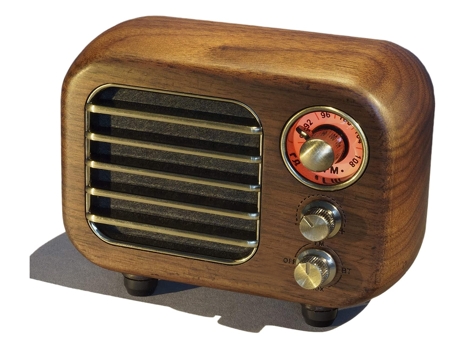 Altavoz CHRONUS Pequeño Retroceso de Madeira y Rádio Vhf Nogueira