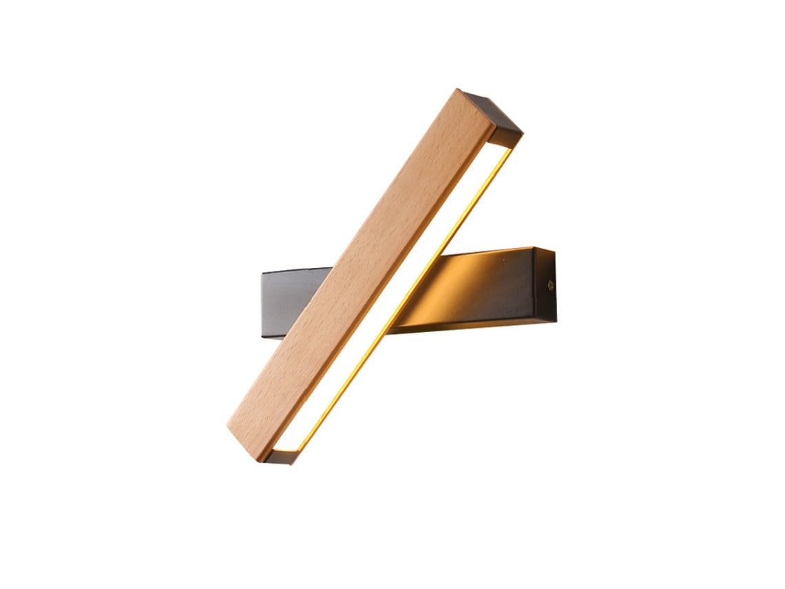 Aplique De Pared Para Salón Y Recibidor, Aplique Led, 4w 400lm, Aplique De Pared Interior De Madera Giratorio 360°, Luz Blanca Cálida 3000k