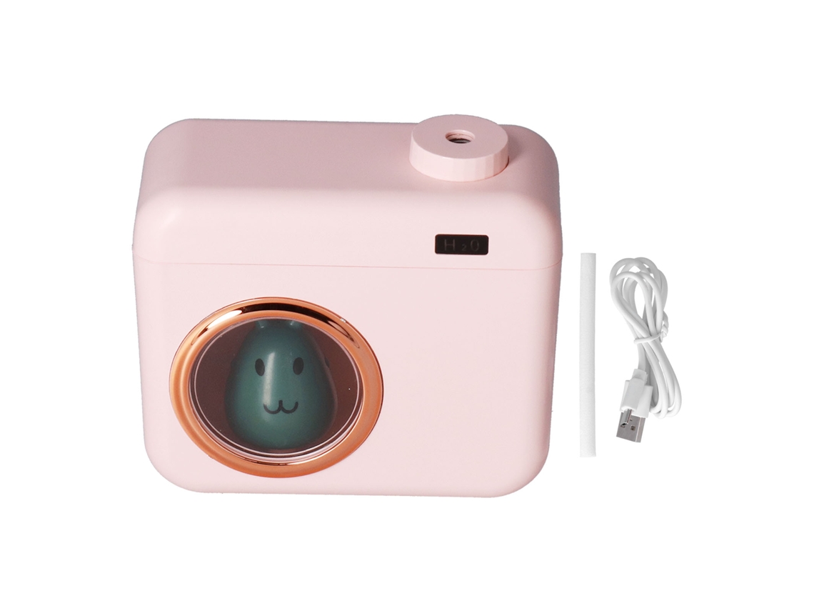 Humidificador de aire con forma de cámara de 400 ml, 2 velocidades, carga USB, para aromaterapia en casa, oficina y coche.