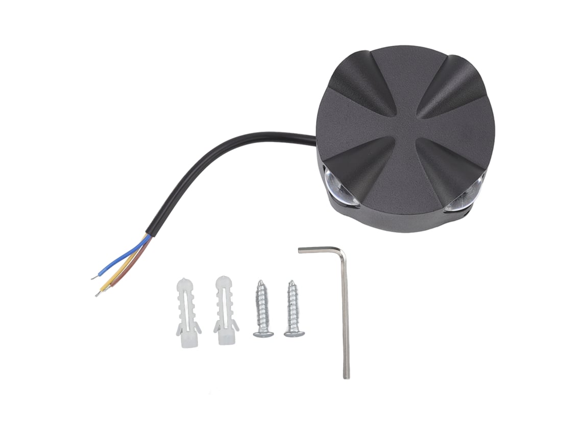 Bj-lâmpada De Parede Circular Led Alumínio Preto Estilo Industrial Interior Exterior Pátio Armário 4w