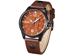 Reloj Hombre Nary Fashion Calendario Impermeable Analógico Cuero Pu