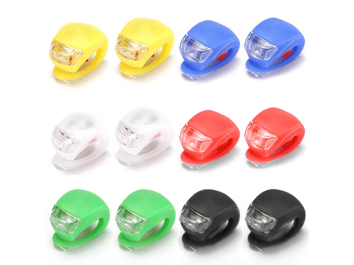 6 Luces Led De Seguridad Para Ciclismo Nocturno, Señalización Delantera Y Trasera, Diseño Geométrico De Rana.