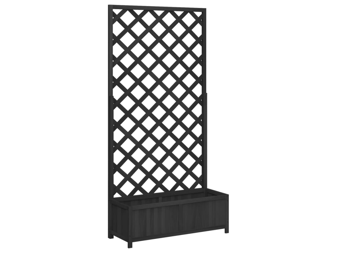 Jardinera con enrejado madera VIDAXL maciza de abeto negro