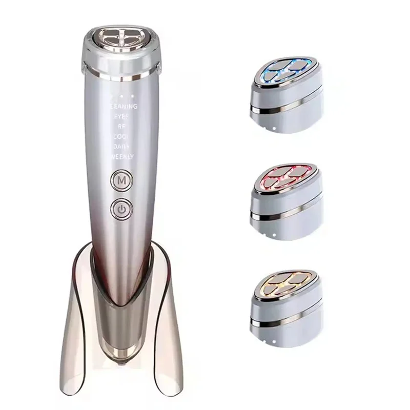 Masajeador facial EMS 6 en 1, microcorriente de alta frecuencia para lifting facial, reafirma el rostro y el contorno de ojos.