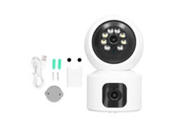Cámara de vigilancia inalámbrica HD dual 1080p con control remoto para interiores, enchufe europeo.