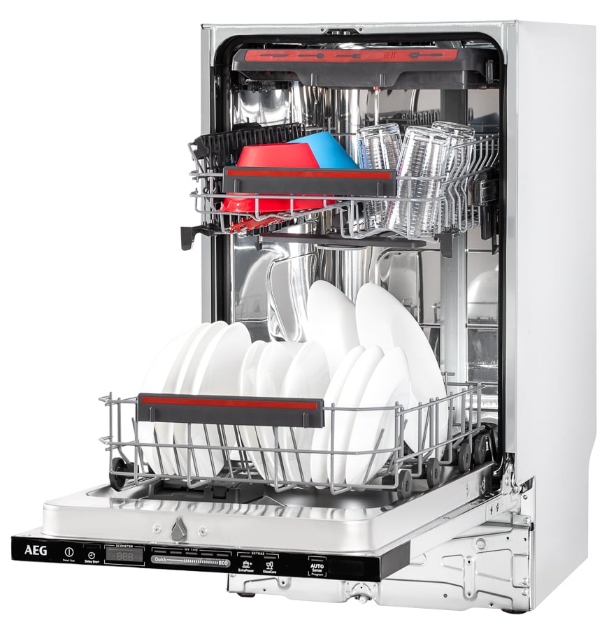 Lavavajillas Integrable AEG FSE72507P (10 Cubiertos - 44.6 cm - Panel Negro)
