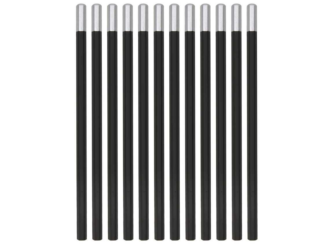 12 Lápis de Carvão Preto Mole Hexagonal para Esboço Desenho Colorir
