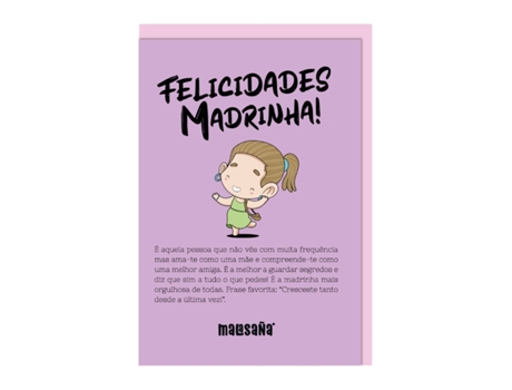 Postal MALASANA Felicidades Madrinha! Trm59-Pt (Edad Mínima Recomendada: años)