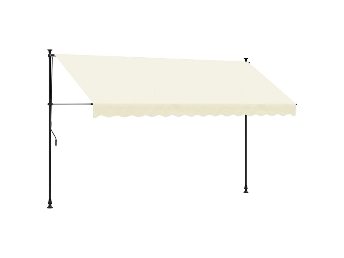Toldo Retráctil 350x150 cm Tejido y Acero Color Crema MAISON EXCLUSIVE