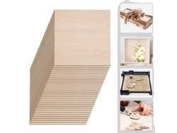 Placa de madera, material de álamo, 400 x 400 x 3 mm, forma cuadrada, estilo moderno, veta de madera clara.