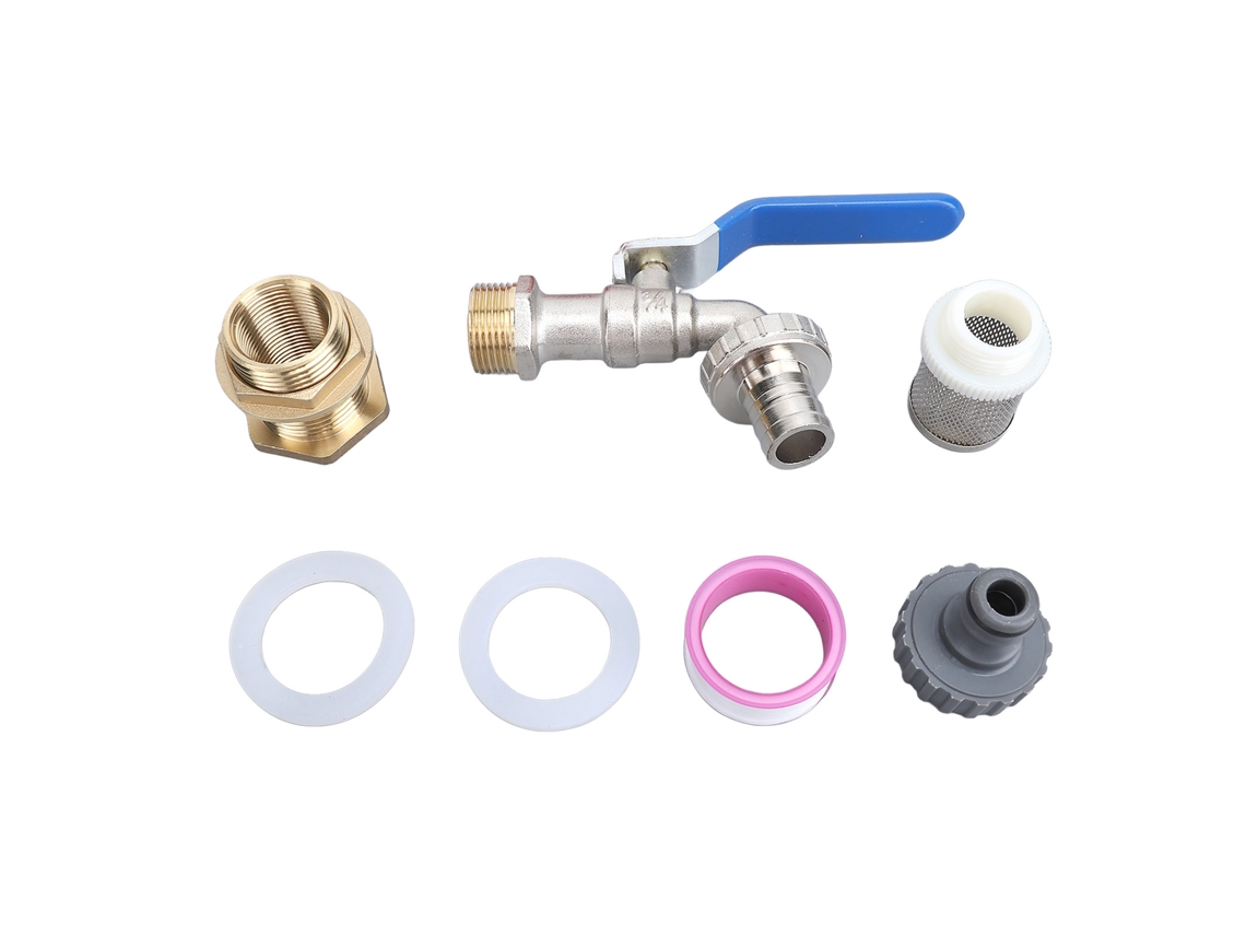 Kit De Grifo De Latón Para Depósito De Agua De Lluvia Con Filtro, Adaptador De 3/4" Y Manguera De Jardín - Económico