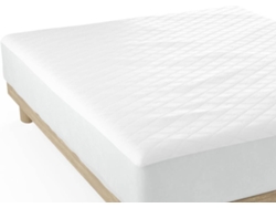 Protector de Colchón 200x200 cm Nalui  ≤30cm Impermeable, Ajustable, Acolchado y Transpirable con Tratamiento Antiácaros Blanco