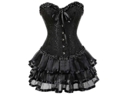 Corsé Sexy De Talla Grande Para Mujer, Disfraz Burlesque Con Minifalda Tutú Bordada En Brocado