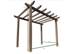 Kit de pérgola de fibra de vidrio compuesta Oakio 3x4 M Maderterraneo