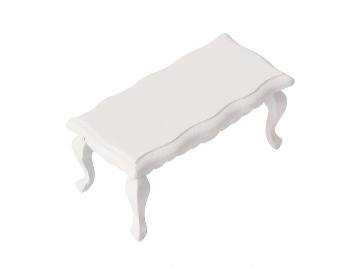 Rebe-mesa Auxiliar Miniatura Para Casa De Boneca 1/12, Móvel De Madeira Acessório (branco)