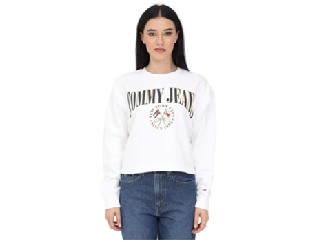 Camiseta de Mujer TOMMY JEANS Corta Blanco (L)