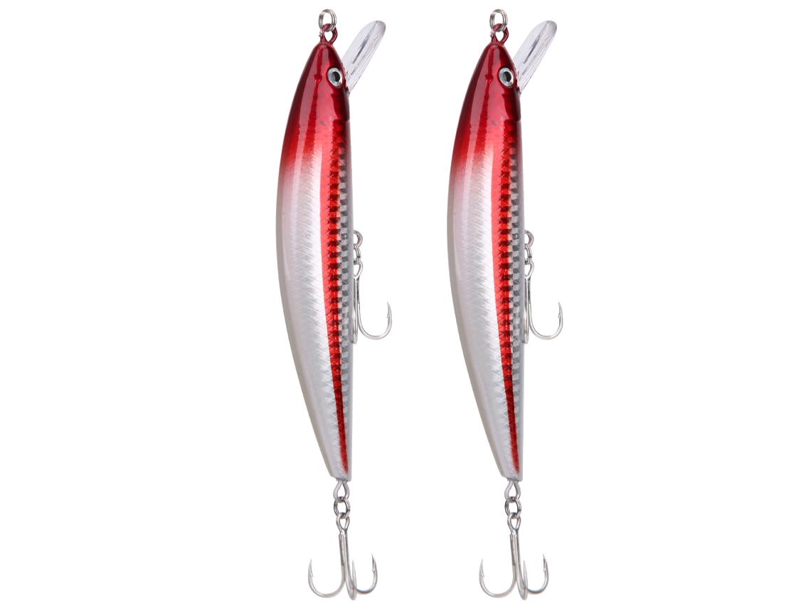 Danu26-2pcs Minnow Lure Sumergible Con Placa De Lengua Bait Artificial Simulada Imitación Realista Para Pesca