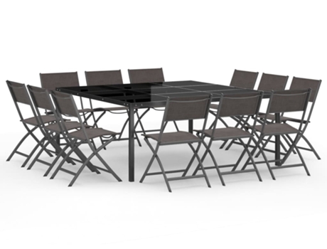 Conjunto 9 de comedor de jardín VIDAXL acero
