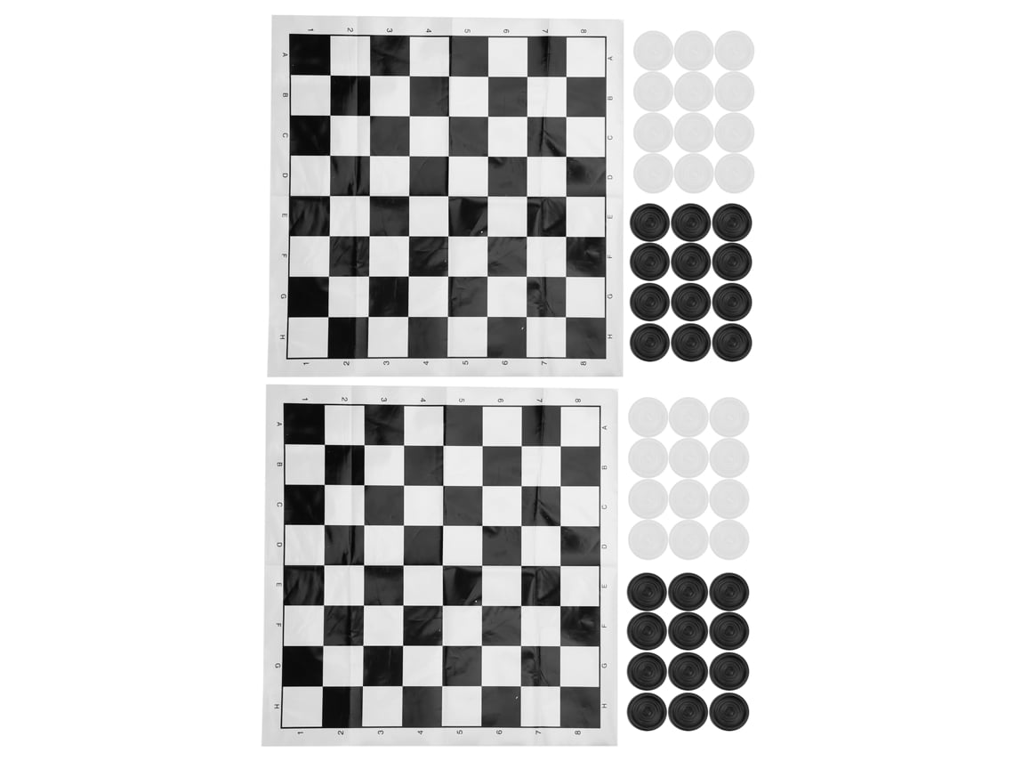 2 juegos de damas internacionales con tablero de plástico plegable - Juego de mesa portátil para viajes