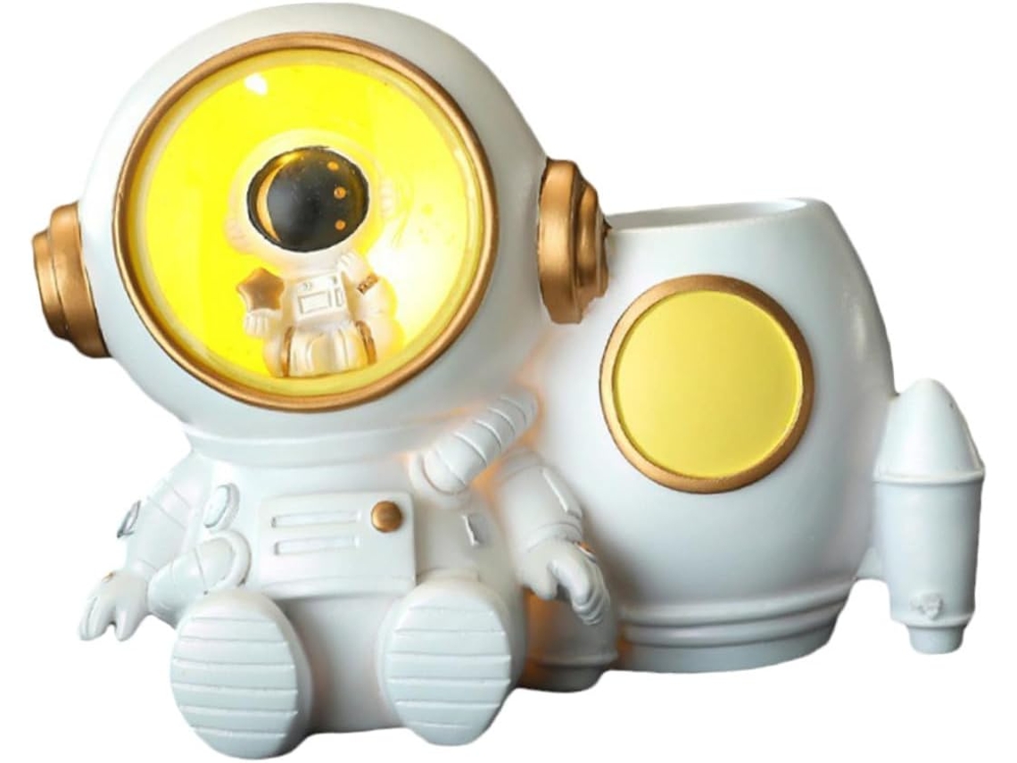 Portalápices De Astronauta Con Luz Blanca, Organizador De Escritorio Para Niños Y Niñas, Portalápices