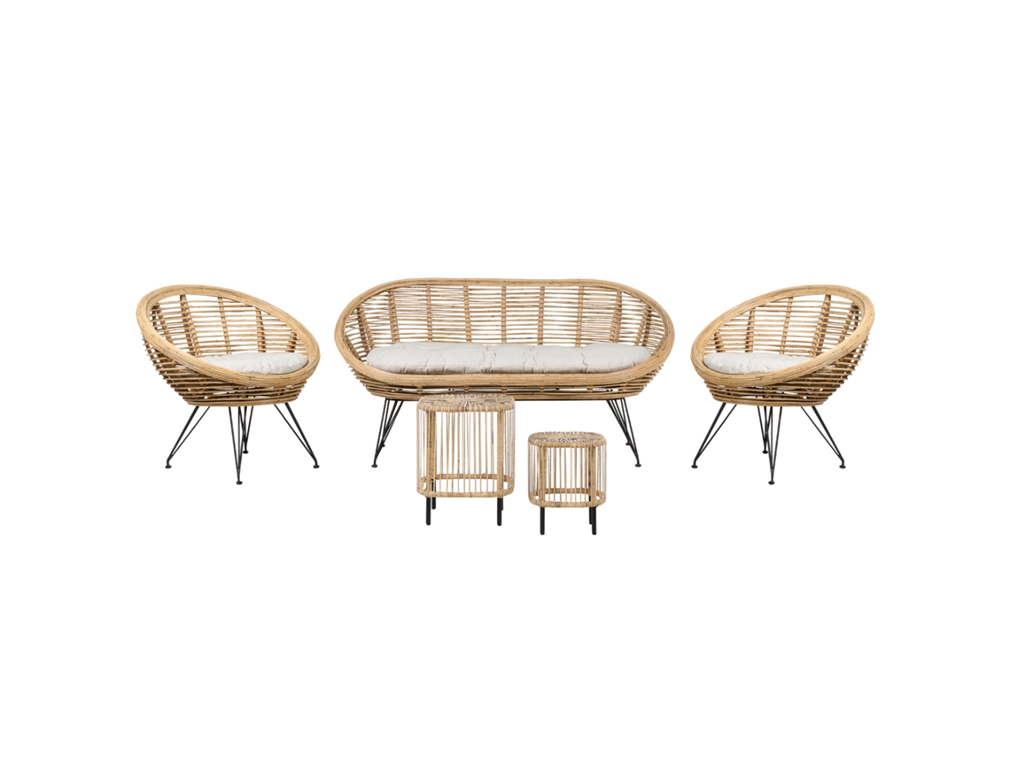 Conjunto de sala de estar 4 plazas de ratán natural BELIANI Maratea/cesenatico