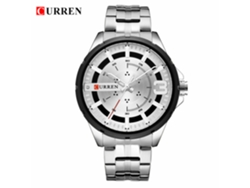 Relógio De Pulso Masculino (branco) Com Mostrador Grande, À Prova D'água, Simples E Elegante, Pulseira De Aço, Relógio Para Negócios.