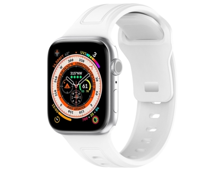 Correa Smartwatch para Apple Watch 6 de 44 mm de Silicona con Hebilla Cuadrada (Blanco)