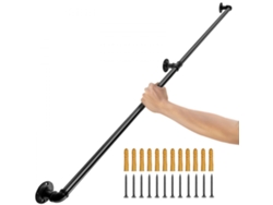 Pasamanos de pared industrial negro de 212 cm en acero al carbono Tekmaquinas