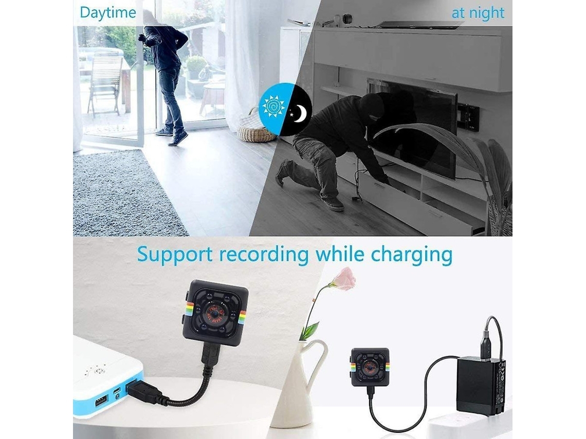 Sq11 Mini Cámara 1080P Full HD con Visión Nocturna y Activación de Movimiento para Cámaras de Seguridad Ocultas Interiores y Exteriores Negro YEMAESRE