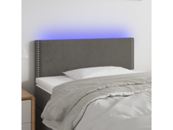 Cabecero Con Led De Terciopelo Gris Oscuro 100x5x78/88 Cm