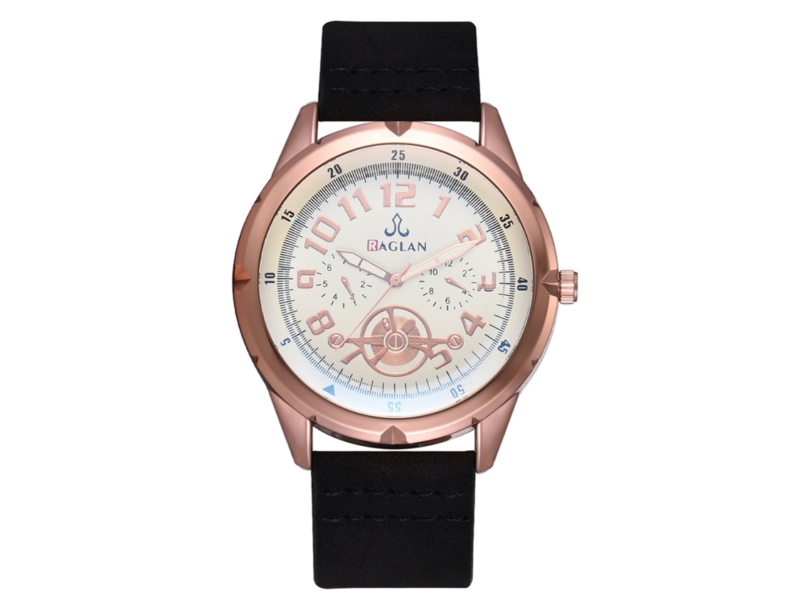 Reloj De Pulsera De Cuarzo Para Hombre, Estilo Casual Y Formal, Con Correa De Pu Negra.