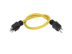 Cable de extensión de alimentación de PVC de 12 AWG y 15 A con conector de latón de 5 pines