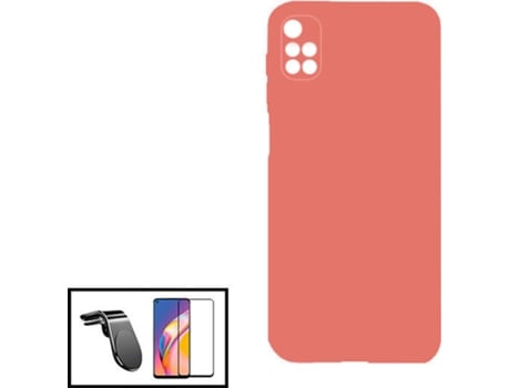 Kit Carcasa + Protector de Pantalla GorilaGlass + Soporte de Auto Magnético L Xiaomi Redmi 10 2022 G4M Rosa