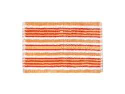 Homescapes Handloomed Striped Cotton Orange Bath Mat