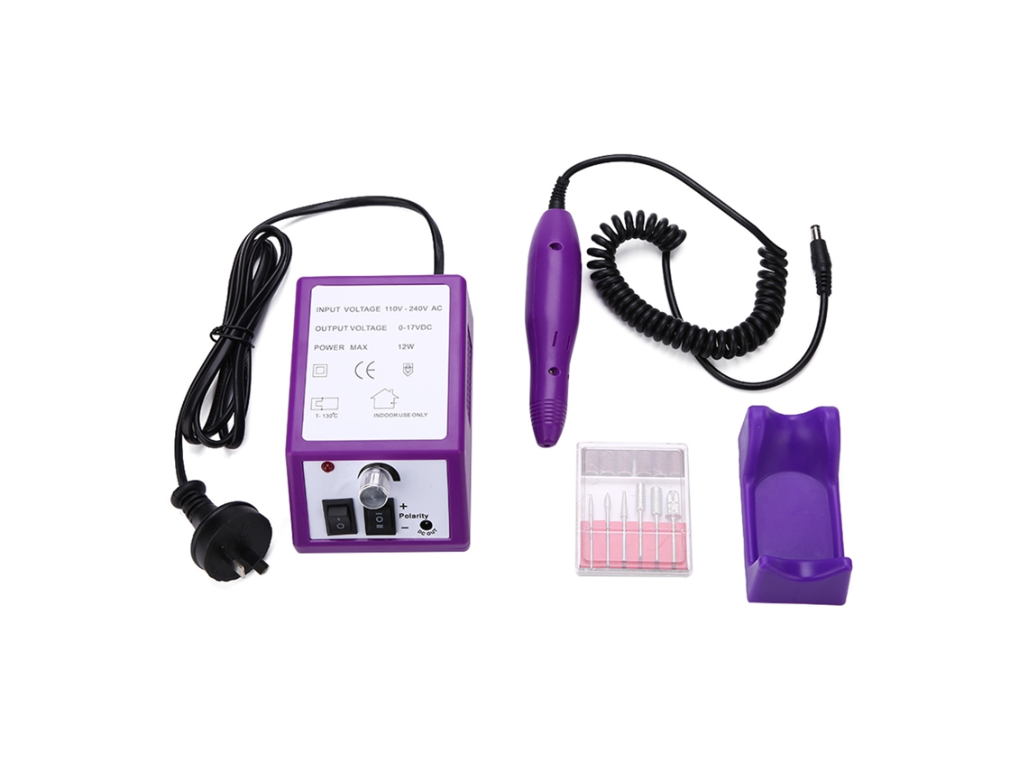 Rebe-máquina Eléctrica De Uñas Taladro Lijadora Kit Manicura Pedicura Profesional Morado