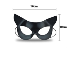 2026-máscara De Gato Media Cara Para Fiesta Halloween Carnaval Disfraz Catwoman Negro 2 Piezas