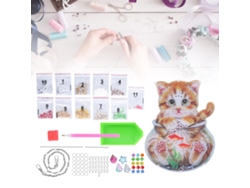 Kit De Pintura Con Diamantes De Imitación 5d Para Gatos Pequeños: Ecológico, Impermeable, Resistente A La Decoloración Y Con Fuerte Adherencia.