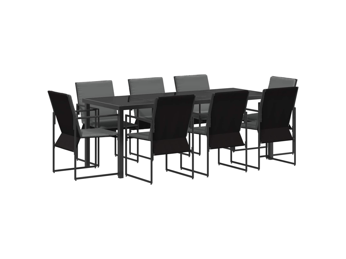 Maison Exclusive - Conjunto De Comedor De Jardín 9 Pcs Negro Y Antracita