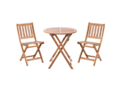 Conjunto de balcón plegable Febbio de madera de acacia marrón certificada