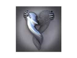 Estatua de metal con corazón 3D, arte moderno para decoración de interiores