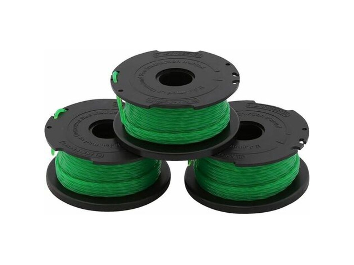 3 Carretes De Repuesto Para Cortacésped Black+decker, Hilo De Nailon De 2 Mm Y 6 M