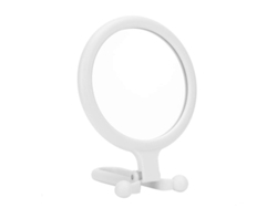 Espejo De Maquillaje De Doble Cara Linjou Con Aumento De 10x, De Mano O De Mesa, Blanco.