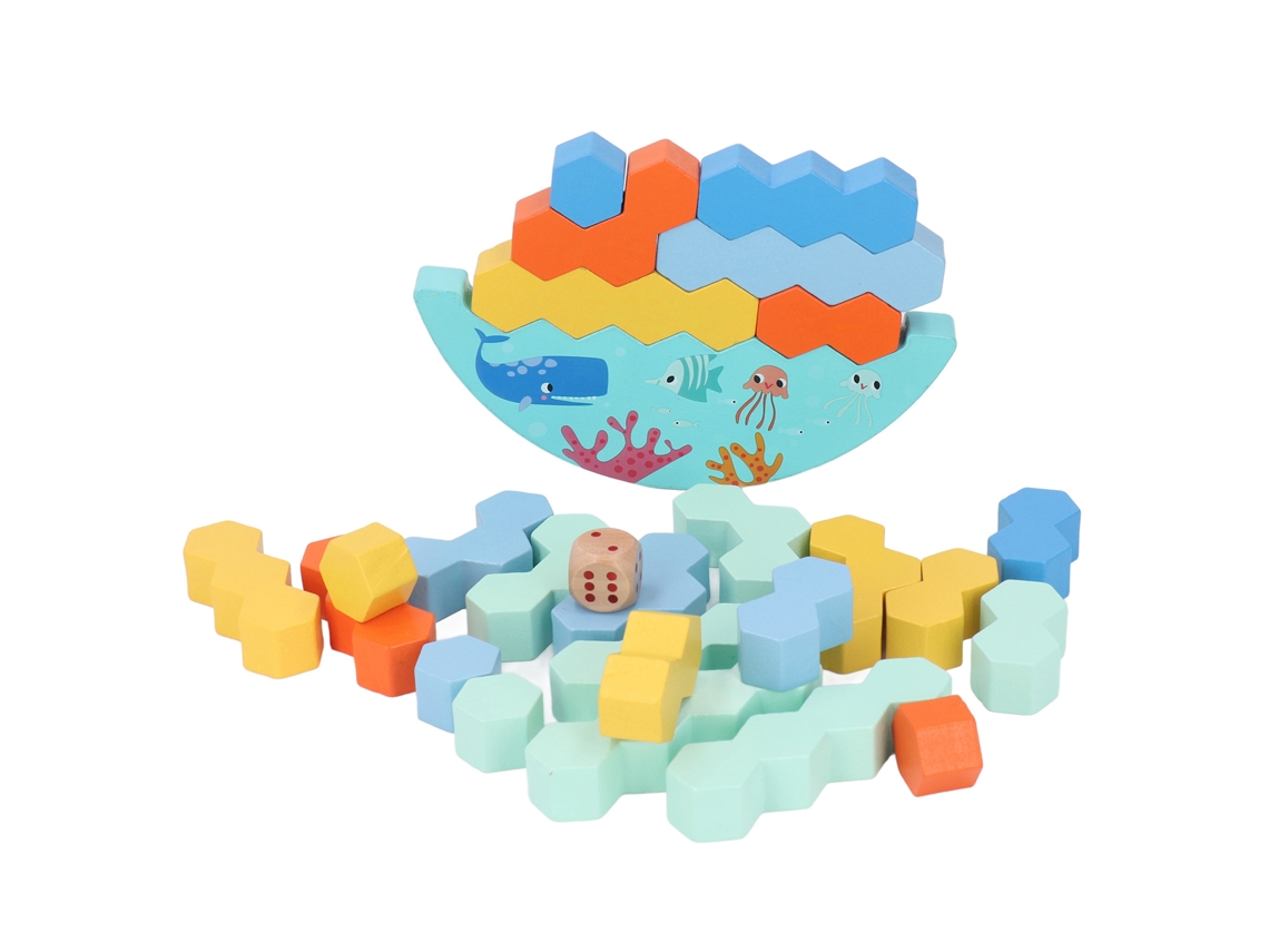Ats-bloques De Madera Apilables Interactivos Para Niños Juego Educatsivo Construcción Juguete Familiar