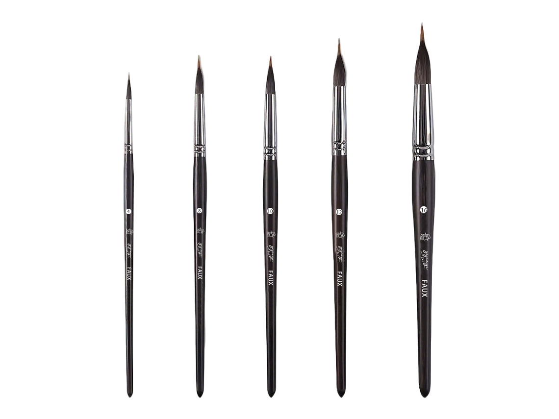 Set De 5 Pinceles Para Acuarela Con Puntas Aptas Para Pintura Al Óleo O Floral.